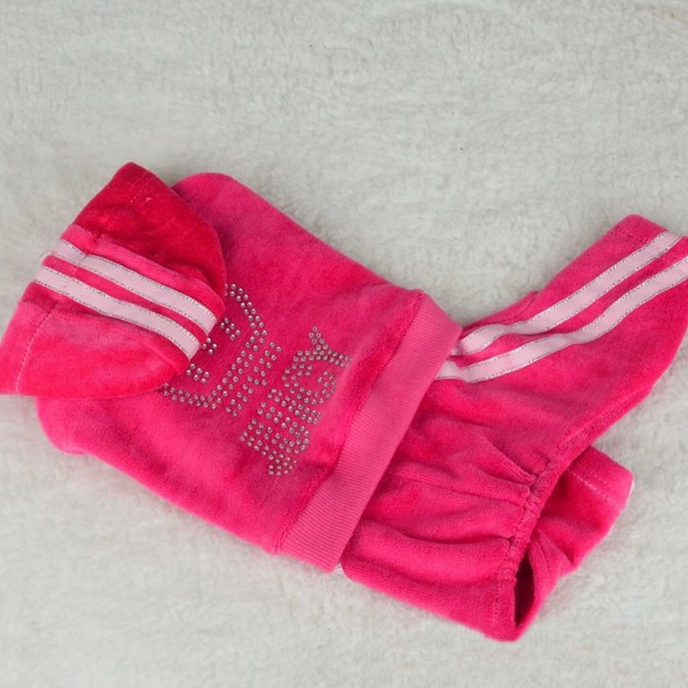 NWT pink velvet dog suit
